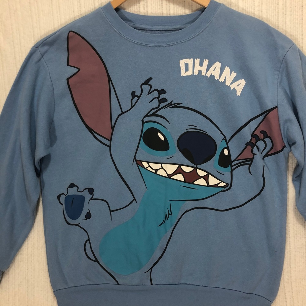 Disney Stitch‎ Ohana Graphic Print Pullover Crewneck Sweatshirt XL